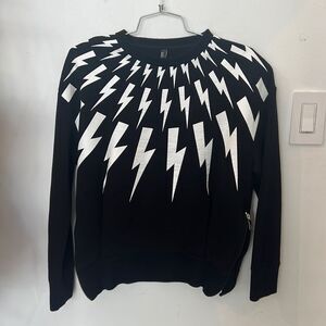 Neil Barrett Thunderbolt black pullover sweatshirt size XS (fits XS/S)